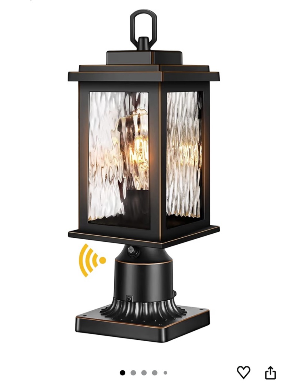 Vianis Outdoor Post Light Fixture - Matte Black